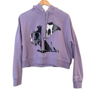 Calvin Klein Jeans Graphic Monogram Logo Hoodie Purple Size M